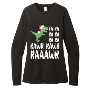 Xmas Dinosaur Funny Gift Fa Ra Ra Rawr Rawr Christmas Trex Gift Womens CVC Long Sleeve Shirt