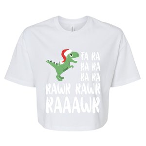 Xmas Dinosaur Funny Gift Fa Ra Ra Rawr Rawr Christmas Trex Gift Bella+Canvas Jersey Crop Tee