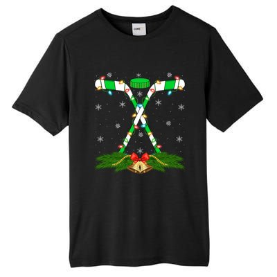 Xmas Decorations Lighting Santa Ice Hockey Christmas Meaningful Gift Tall Fusion ChromaSoft Performance T-Shirt