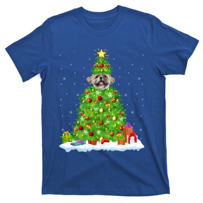 Xmas Decorations Lights Santa Shih Tzu Dog Christmas Tree Gift T-Shirt