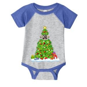 Xmas Decorations Lights Santa Shih Tzu Dog Christmas Tree Gift Infant Baby Jersey Bodysuit