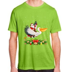 Xmas Decor Lights Funny Santa Riding Pelican Bird Christmas Gift Adult ChromaSoft Performance T-Shirt