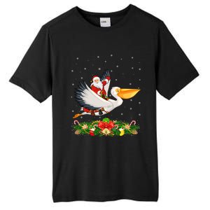 Xmas Decor Lights Funny Santa Riding Pelican Bird Christmas Gift Tall Fusion ChromaSoft Performance T-Shirt