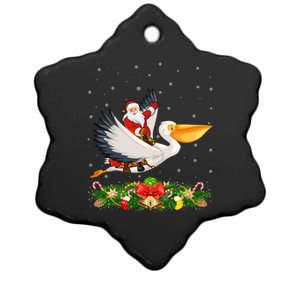 Xmas Decor Lights Funny Santa Riding Pelican Bird Christmas Gift Ceramic Star Ornament