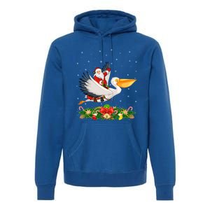 Xmas Decor Lights Funny Santa Riding Pelican Bird Christmas Gift Premium Hoodie