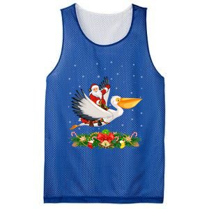 Xmas Decor Lights Funny Santa Riding Pelican Bird Christmas Gift Mesh Reversible Basketball Jersey Tank