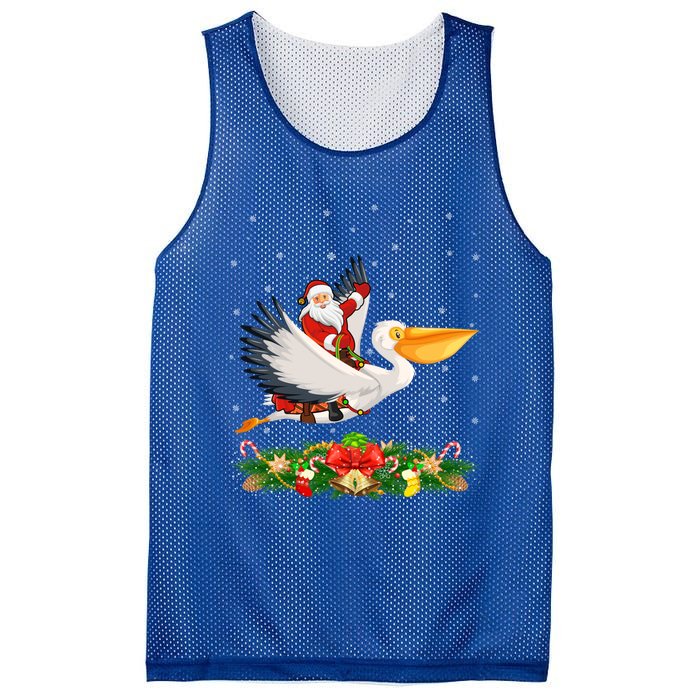 Xmas Decor Lights Funny Santa Riding Pelican Bird Christmas Gift Mesh Reversible Basketball Jersey Tank