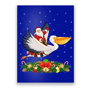 Xmas Decor Lights Funny Santa Riding Pelican Bird Christmas Gift Poster