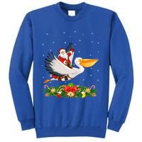 Xmas Decor Lights Funny Santa Riding Pelican Bird Christmas Gift Tall Sweatshirt