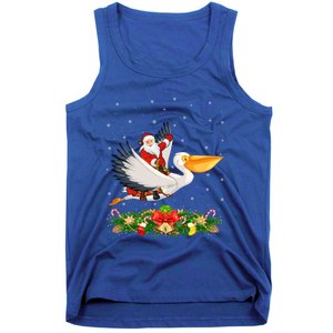 Xmas Decor Lights Funny Santa Riding Pelican Bird Christmas Gift Tank Top