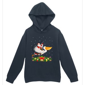 Xmas Decor Lights Funny Santa Riding Pelican Bird Christmas Gift Urban Pullover Hoodie