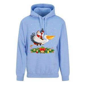 Xmas Decor Lights Funny Santa Riding Pelican Bird Christmas Gift Unisex Surf Hoodie