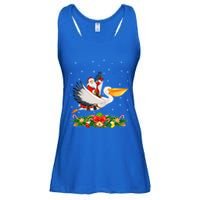 Xmas Decor Lights Funny Santa Riding Pelican Bird Christmas Gift Ladies Essential Flowy Tank