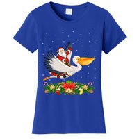 Xmas Decor Lights Funny Santa Riding Pelican Bird Christmas Gift Women's T-Shirt