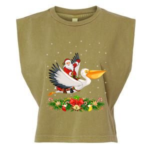 Xmas Decor Lights Funny Santa Riding Pelican Bird Christmas Gift Garment-Dyed Women's Muscle Tee