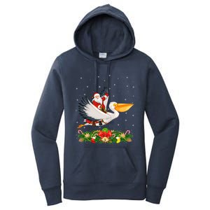 Xmas Decor Lights Funny Santa Riding Pelican Bird Christmas Gift Women's Pullover Hoodie