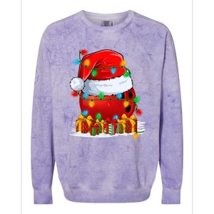 Xmas Decorations Lighting Santa Bowling Christmas Gift Colorblast Crewneck Sweatshirt