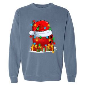 Xmas Decorations Lighting Santa Bowling Christmas Gift Garment-Dyed Sweatshirt