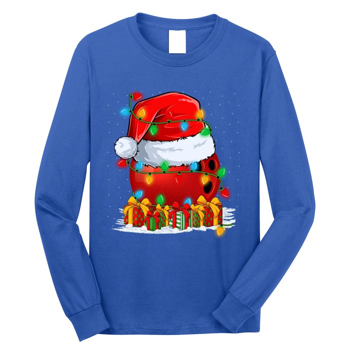 Xmas Decorations Lighting Santa Bowling Christmas Gift Long Sleeve Shirt