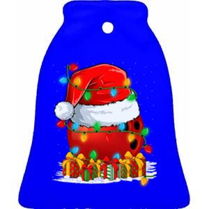 Xmas Decorations Lighting Santa Bowling Christmas Gift Ceramic Bell Ornament