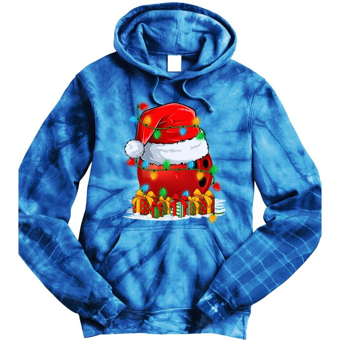 Xmas Decorations Lighting Santa Bowling Christmas Gift Tie Dye Hoodie