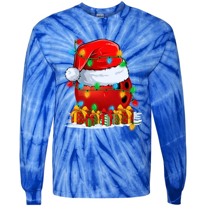 Xmas Decorations Lighting Santa Bowling Christmas Gift Tie-Dye Long Sleeve Shirt