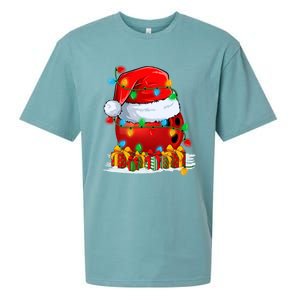 Xmas Decorations Lighting Santa Bowling Christmas Gift Sueded Cloud Jersey T-Shirt