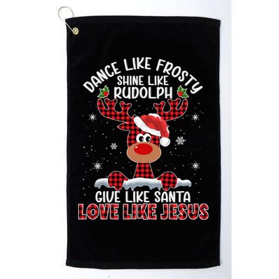 Xmas Dance Like Frosty Shine Like Rudolph Love Like Jesus Golf Towel