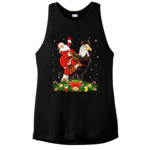 Xmas Decor Lights Funny Santa Riding Eagle Bird Christmas Cool Gift Ladies PosiCharge Tri-Blend Wicking Tank