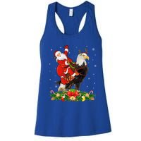 Xmas Decor Lights Funny Santa Riding Eagle Bird Christmas Cool Gift Women's Racerback Tank