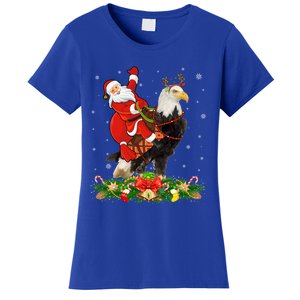 Xmas Decor Lights Funny Santa Riding Eagle Bird Christmas Cool Gift Women's T-Shirt