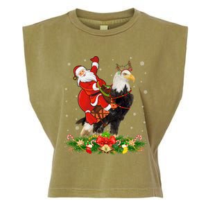 Xmas Decor Lights Funny Santa Riding Eagle Bird Christmas Cool Gift Garment-Dyed Women's Muscle Tee