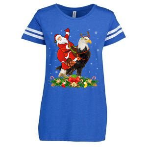 Xmas Decor Lights Funny Santa Riding Eagle Bird Christmas Cool Gift Enza Ladies Jersey Football T-Shirt