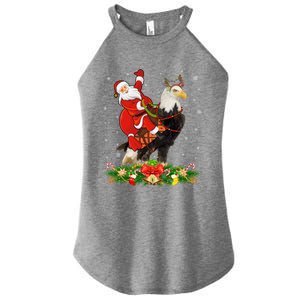 Xmas Decor Lights Funny Santa Riding Eagle Bird Christmas Cool Gift Women's Perfect Tri Rocker Tank