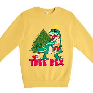 Xmas Dinosaur Merry Rexmas Trex Tree Rex Christmas Gift Premium Crewneck Sweatshirt