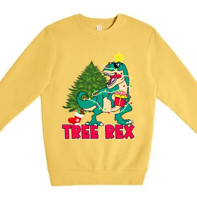 Xmas Dinosaur Merry Rexmas Trex Tree Rex Christmas Gift Premium Crewneck Sweatshirt