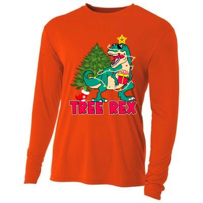 Xmas Dinosaur Merry Rexmas Trex Tree Rex Christmas Gift Cooling Performance Long Sleeve Crew