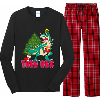 Xmas Dinosaur Merry Rexmas Trex Tree Rex Christmas Gift Long Sleeve Pajama Set