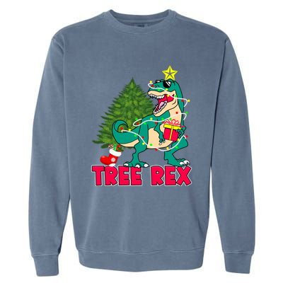 Xmas Dinosaur Merry Rexmas Trex Tree Rex Christmas Gift Garment-Dyed Sweatshirt