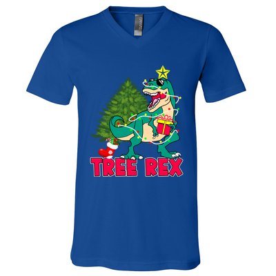 Xmas Dinosaur Merry Rexmas Trex Tree Rex Christmas Gift V-Neck T-Shirt