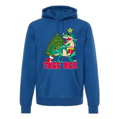 Xmas Dinosaur Merry Rexmas Trex Tree Rex Christmas Gift Premium Hoodie