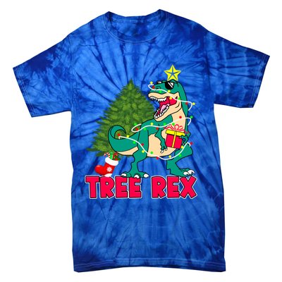 Xmas Dinosaur Merry Rexmas Trex Tree Rex Christmas Gift Tie-Dye T-Shirt