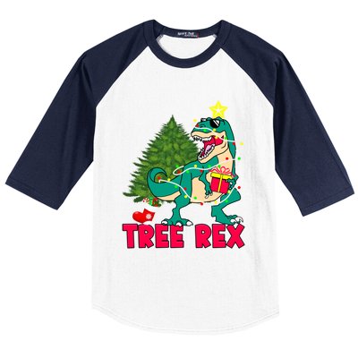 Xmas Dinosaur Merry Rexmas Trex Tree Rex Christmas Gift Baseball Sleeve Shirt