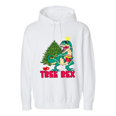 Xmas Dinosaur Merry Rexmas Trex Tree Rex Christmas Gift Garment-Dyed Fleece Hoodie