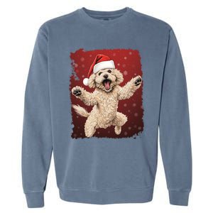 Xmas Dog Poodle Christmas Great Gift Garment-Dyed Sweatshirt