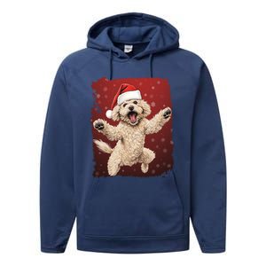 Xmas Dog Poodle Christmas Great Gift Performance Fleece Hoodie