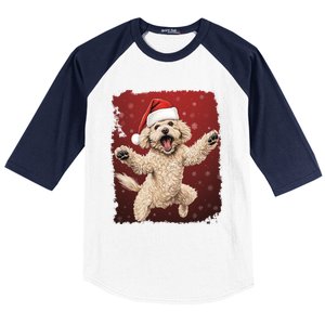 Xmas Dog Poodle Christmas Great Gift Baseball Sleeve Shirt