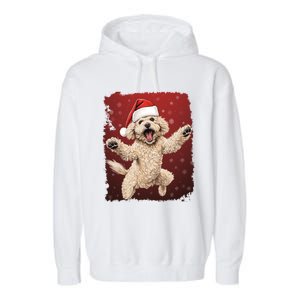 Xmas Dog Poodle Christmas Great Gift Garment-Dyed Fleece Hoodie