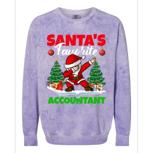 Xmas Dabbing Santas Favorite Accountant Christmas Gift Colorblast Crewneck Sweatshirt