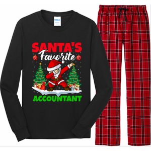 Xmas Dabbing Santas Favorite Accountant Christmas Gift Long Sleeve Pajama Set